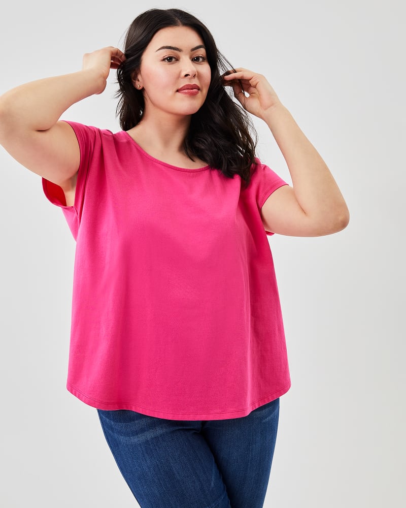 Front of plus size Layla Cotton Tee by Molly&Isadora | Dia&Co | dia_product_style_image_id:155841